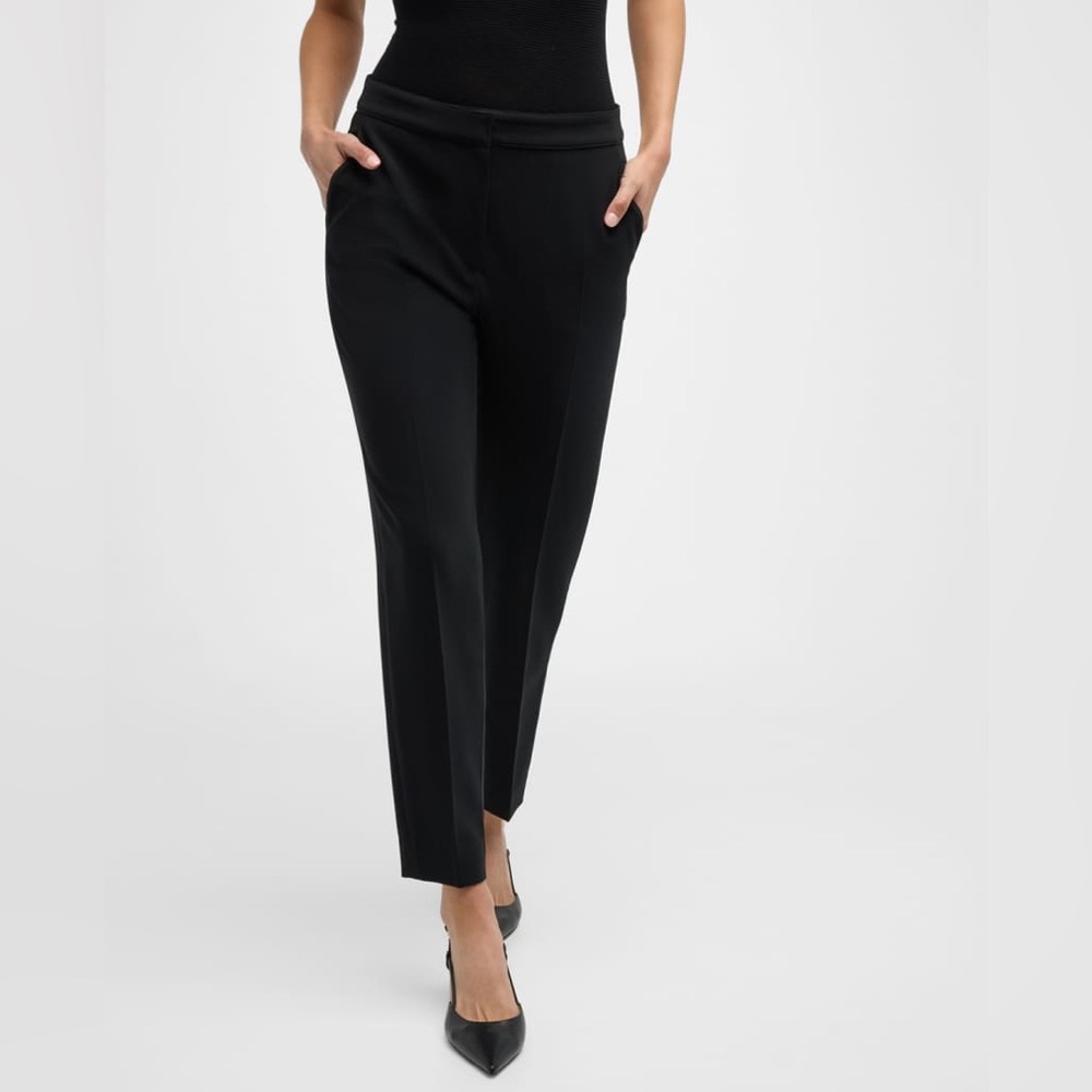 St. John Emma Marocain Cropped Pants, Caviar Size 2 NWOT